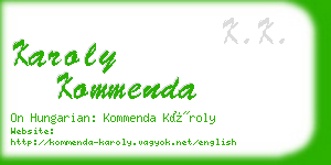 karoly kommenda business card